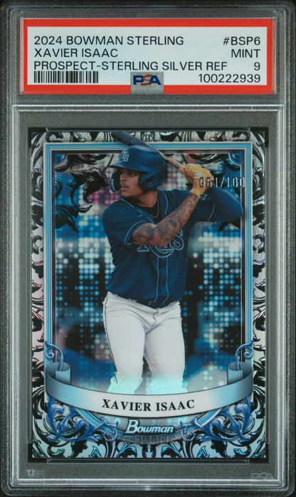 2024 Bowman Sterling #BSP6 Xavier Isaac Silver Ref/100 PSA 9