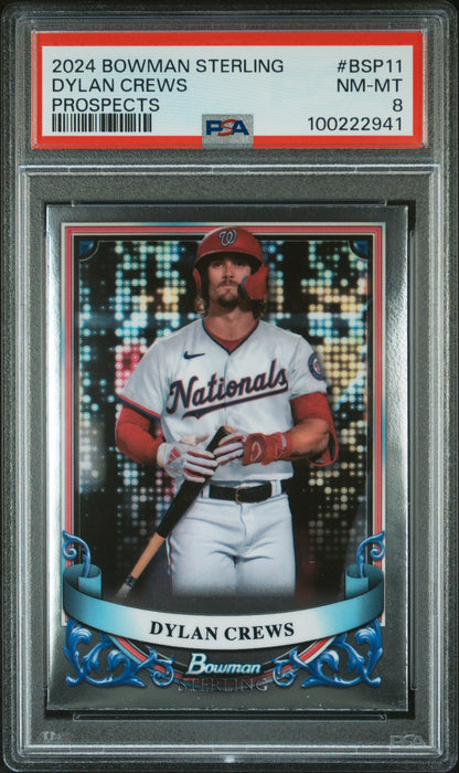 2024 Bowman Sterling Prospects #BSP11 Dylan Crews Prospects PSA 8
