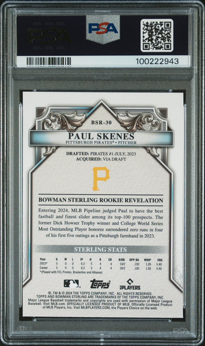 2024 Bowman Sterling Rookies #BSR30 Paul Skenes-Mini Diamond/150 PSA 10