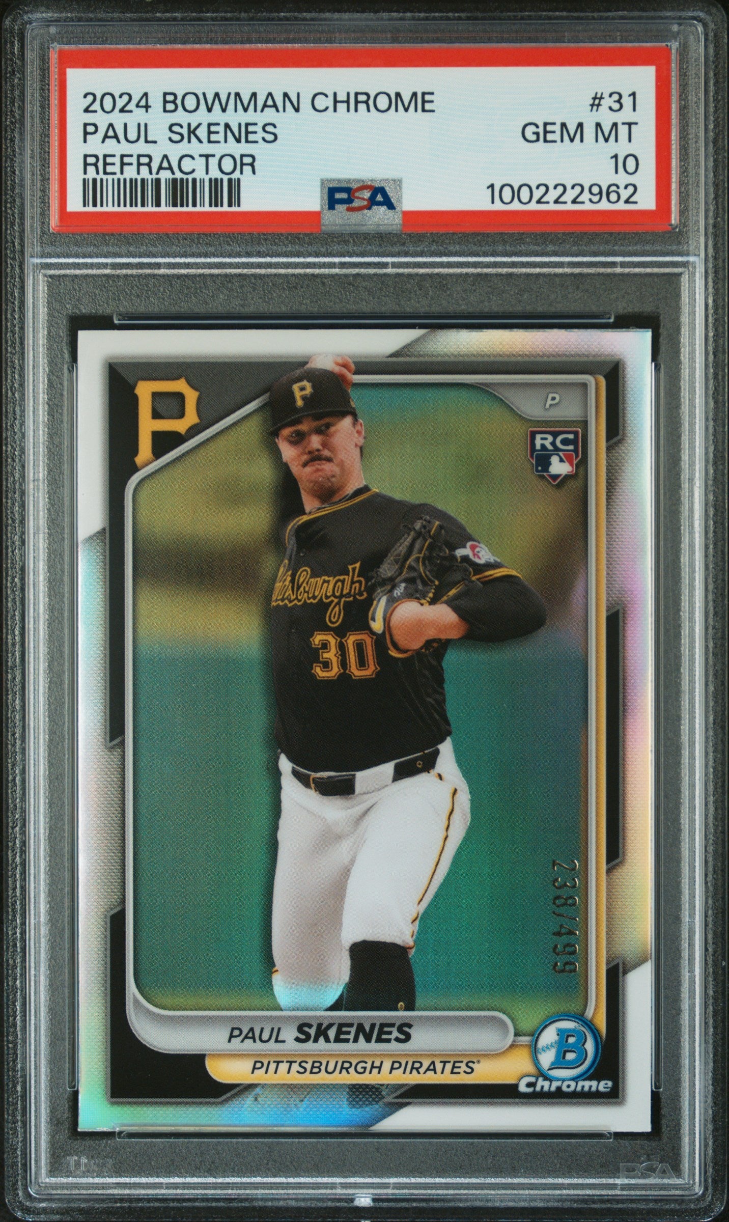 2024 Bowman Chrome #31 Paul Skenes Refractor PSA 10