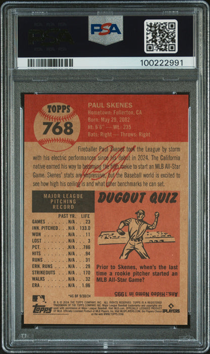 2024 Topps Living #768 Paul Skenes PSA 9