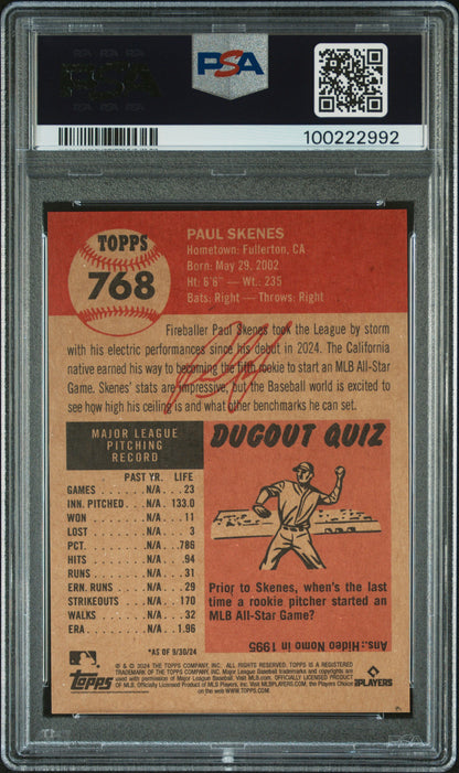 2024 Topps Living #768 Paul Skenes PSA 9
