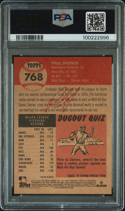 2024 Topps Living #768 Paul Skenes PSA 9