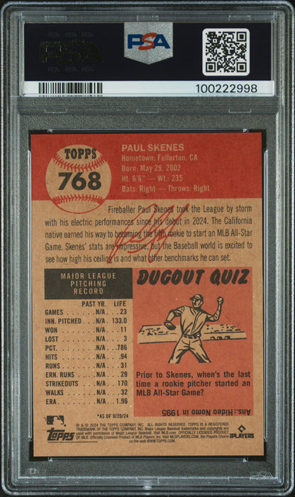 2024 Topps Living #768 Paul Skenes PSA 9