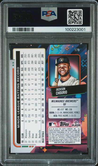 2024 Topps Chrome Cosmic #179 Jackson Chourio PSA 10