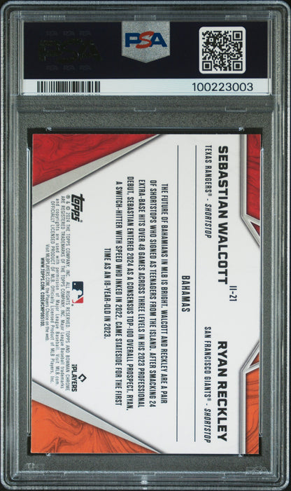2024 Bowman Chrome International Impact #II21 Walcott/Reckley PSA 10