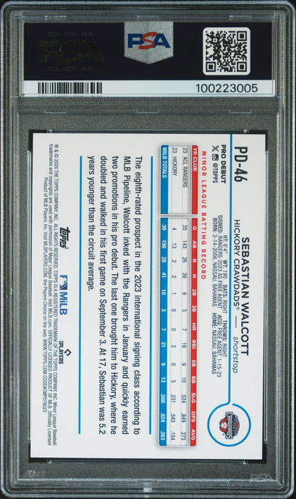 2024 Topps Pro Debut #PD46 Sebastian Walcott PSA 9