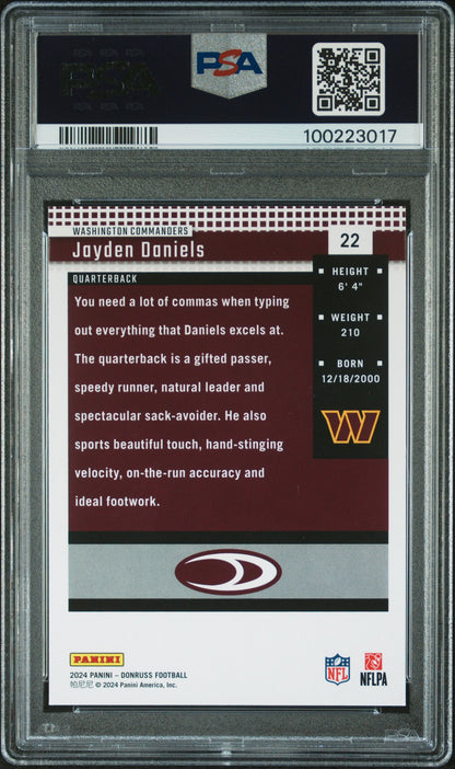 2024 Panini Donruss Retro 2004 #22 Jayden Daniels PSA 9
