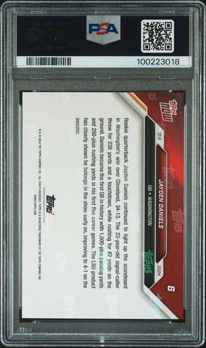 2024 Topps Now #6 Jayden Daniels Blue/49 PSA 10
