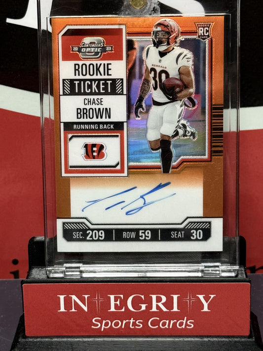 2023 Panini Contenders Optic Auto #105 Chase Brown Orange #/50