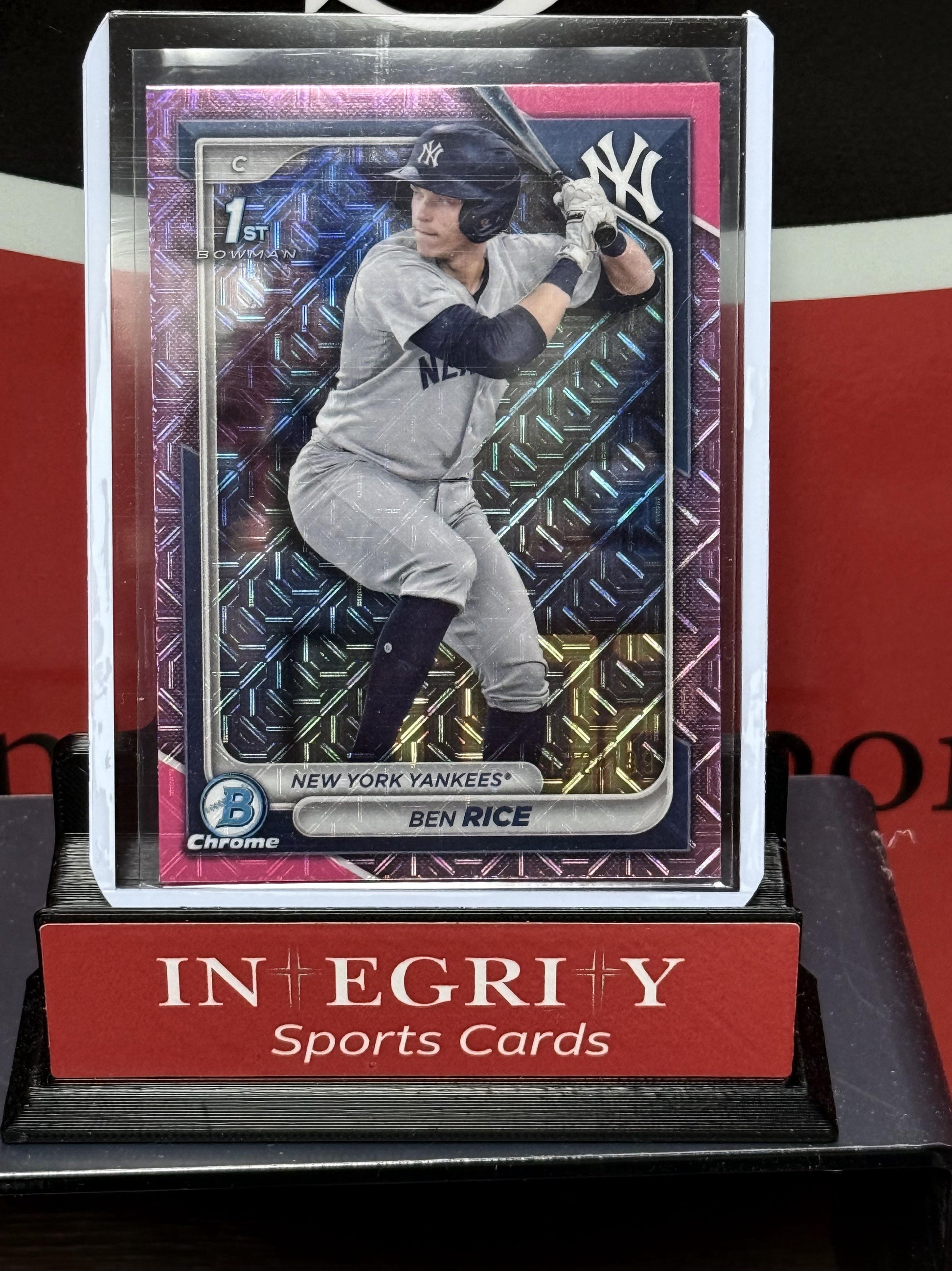 2024 Bowman Chrome #BCP-186 Ben Rice Prospects Pink Mojo Refractors #/199