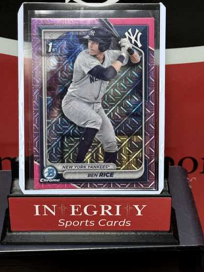 2024 Bowman Chrome #BCP-186 Ben Rice Prospects Pink Mojo Refractors #/199
