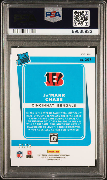 2021 Panini Donruss Optic #207 Ja'Marr Chase Orange Scope PSA 10