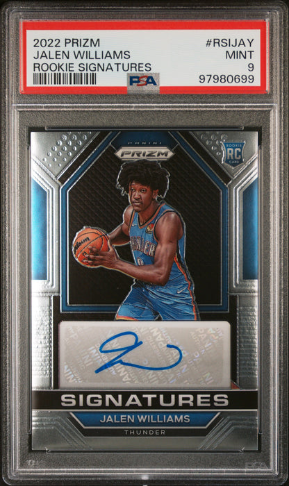 2022 Panini Prizm Rookie Signatures #RSIJAY Jalen Williams PSA 9