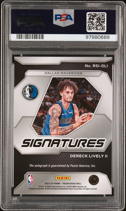 2023 Panini Prizm Rookie Signatures #RSIDLI Dereck Lively Ii PSA 8