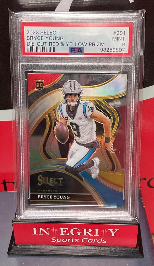 2023 Panini Select #291 Bryce Young Die-Cut Red & Yellow Prizm PSA 9