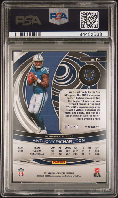 2023 Panini Spectra #114 Anthony Richardson Astral PSA 10