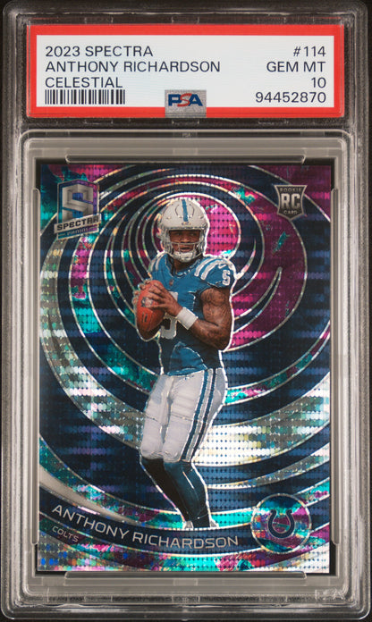 2023 Panini Spectra #114 Anthony Richardson Celestial/99 PSA 10