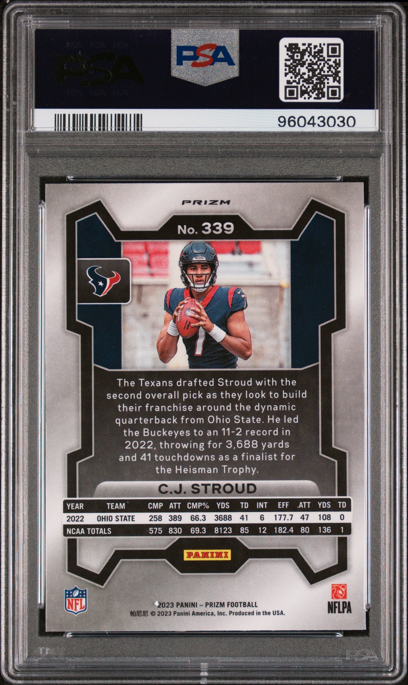 2023 Panini Prizm #339 Cj Stroud Disco Prizm PSA 9