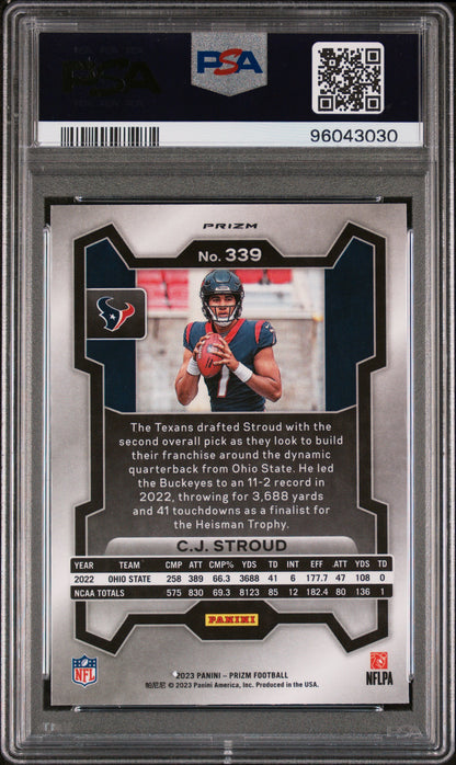 2023 Panini Prizm #339 Cj Stroud Disco Prizm PSA 9