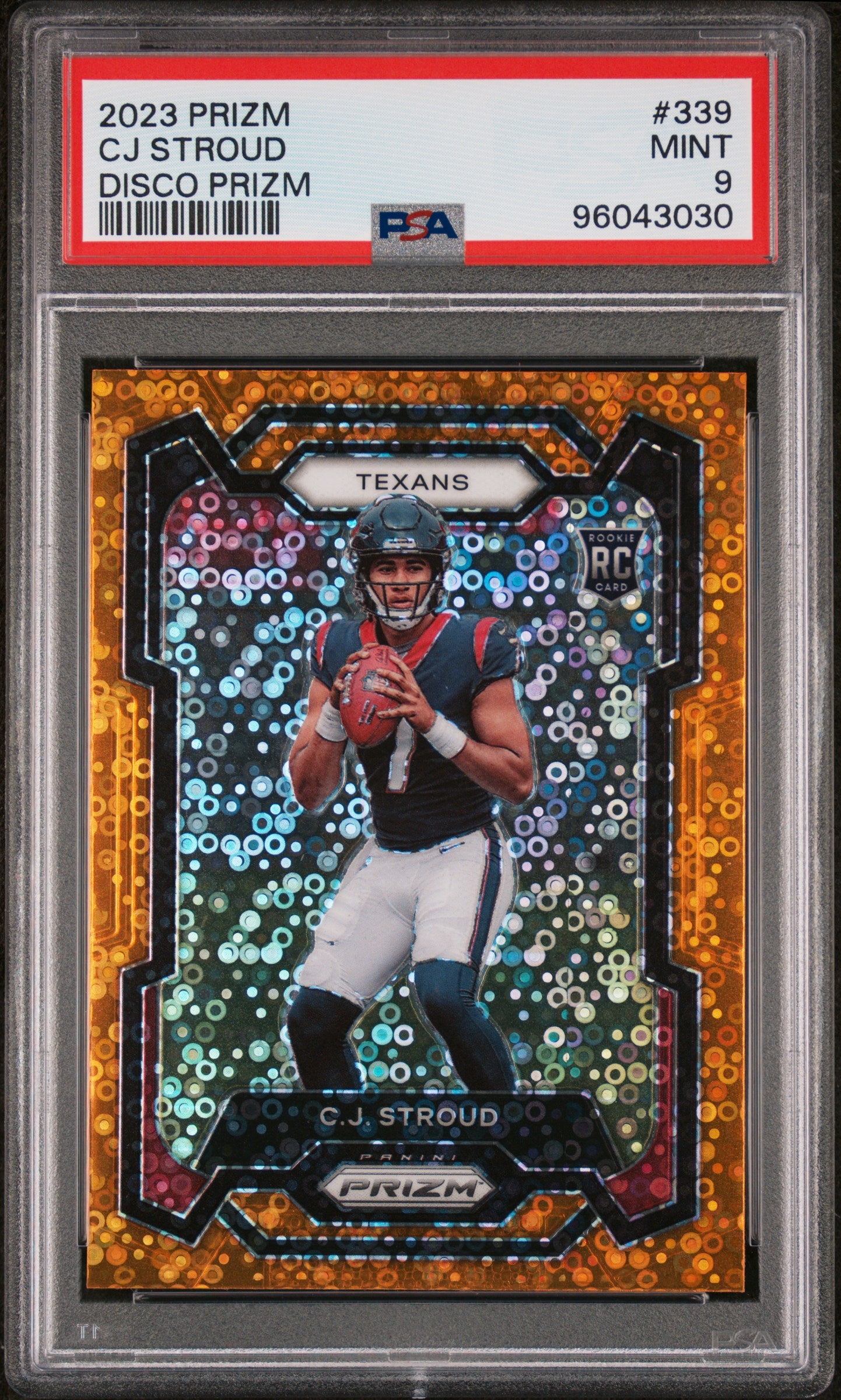 2023 Panini Prizm #339 Cj Stroud Disco Prizm PSA 9