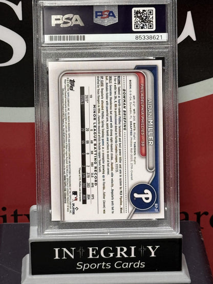 Bowman draft chrome #BCP-27 Aidan Miller Authenticated autograph