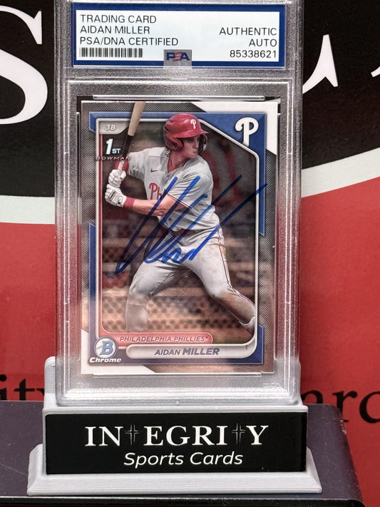 Bowman draft chrome #BCP-27 Aidan Miller Authenticated autograph