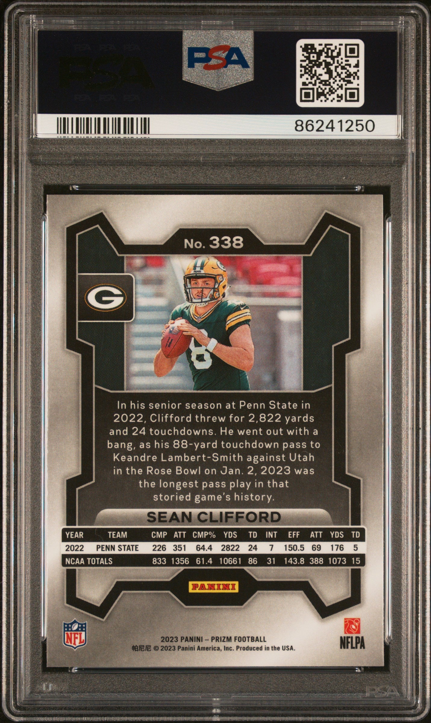 2023 Panini Prizm #338 Sean Clifford PSA 10