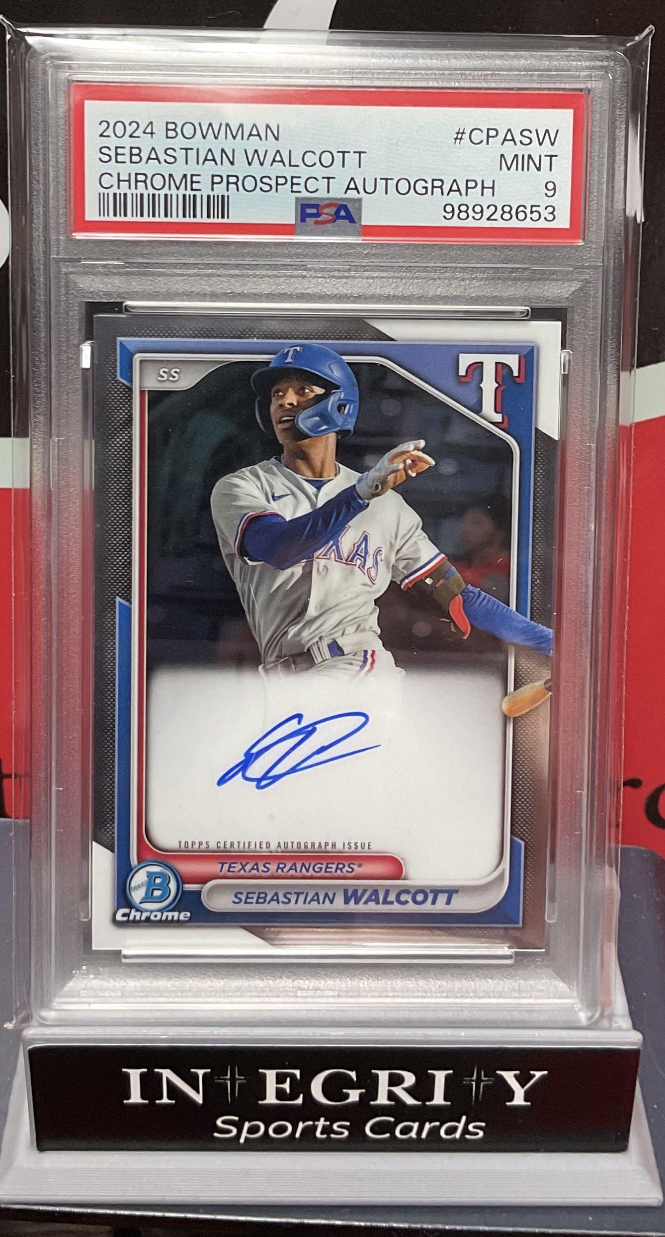 2024 Bowman Chrome Prospect Autographs #CPASW Sebastian Walcott PSA 9
