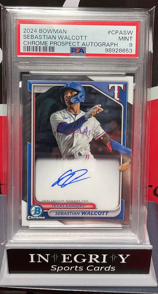 2024 Bowman Chrome Prospect Autographs #CPASW Sebastian Walcott PSA 9