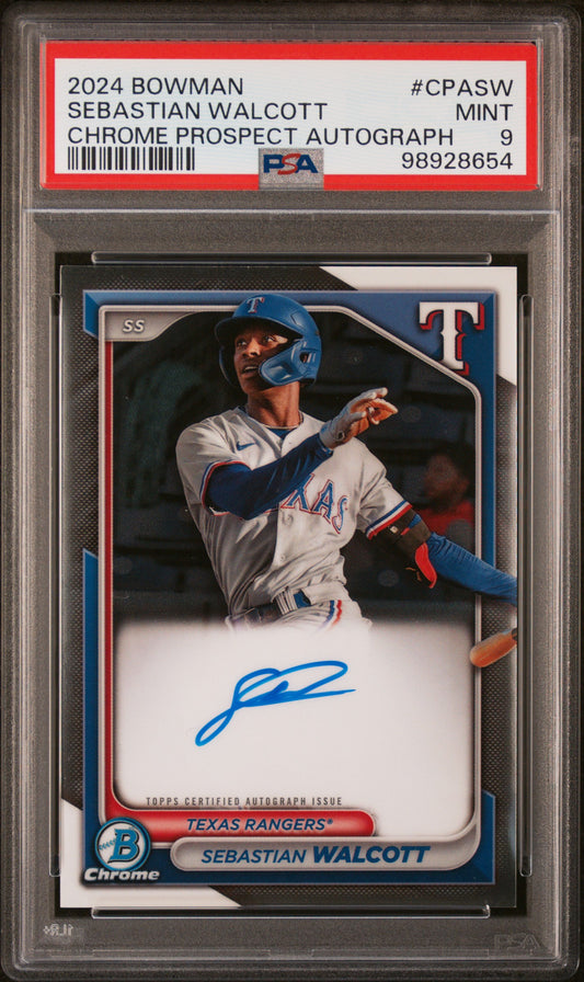 2024 Bowman Chrome Prospect Autographs #CPASW Sebastian Walcott PSA 9
