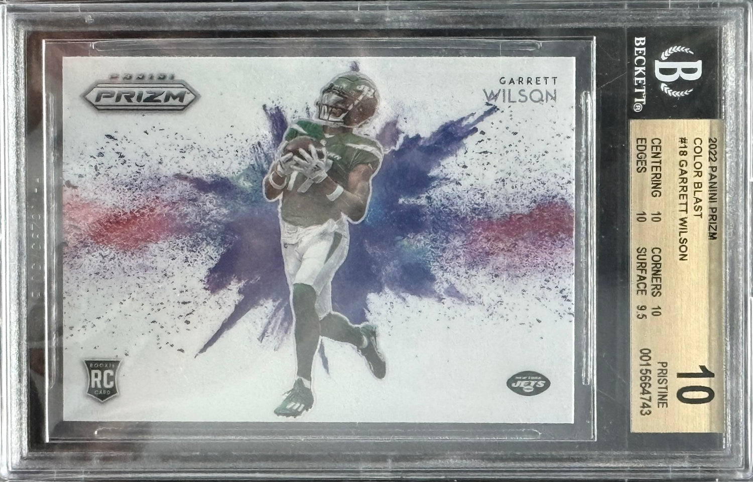 2022 Panini Prizm Color Blast #18 Garrett Wilson BGS 10.0