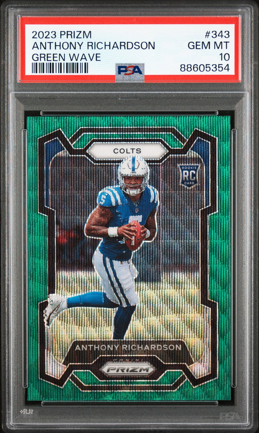 2023 Panini Prizm #343 Anthony Richardson Green Wave PSA 10