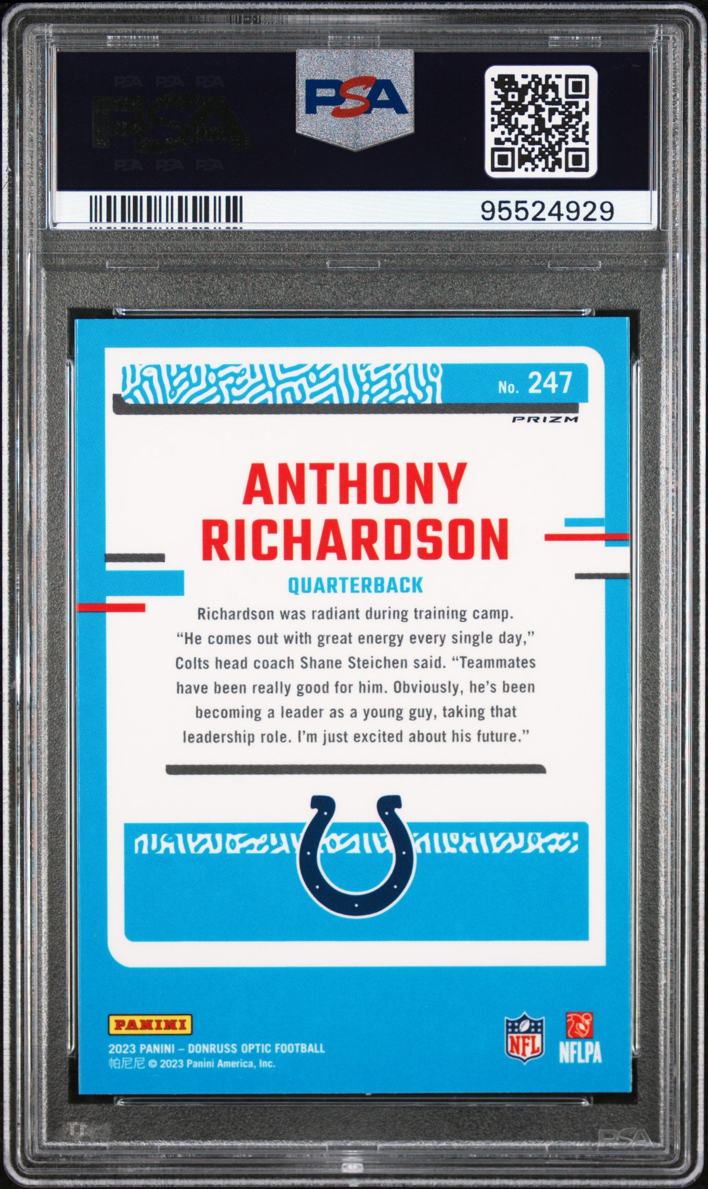 2023 Panini Donruss Optic #247 Anthony Richardson Holo PSA 9