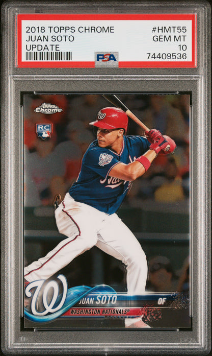 2018 Topps Chrome Update #HMT55 Juan Soto Update PSA 10