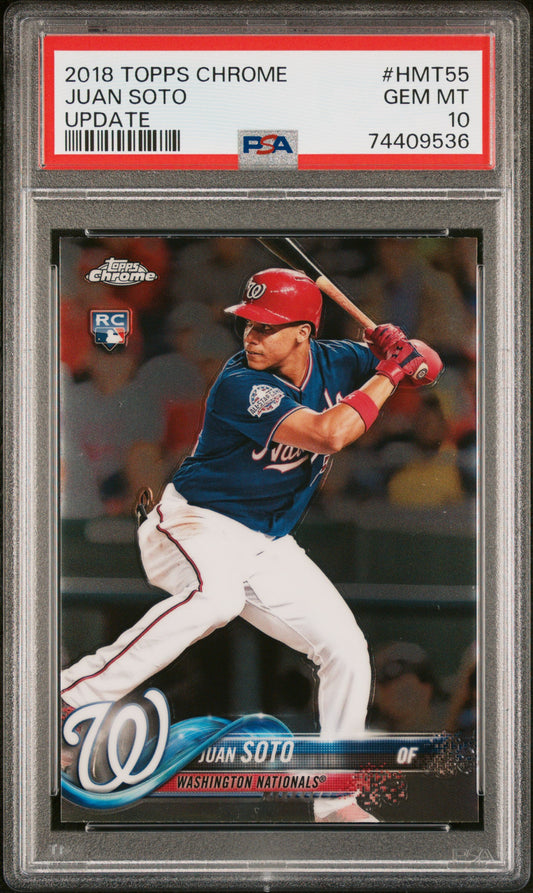 2018 Topps Chrome Update #HMT55 Juan Soto Update PSA 10