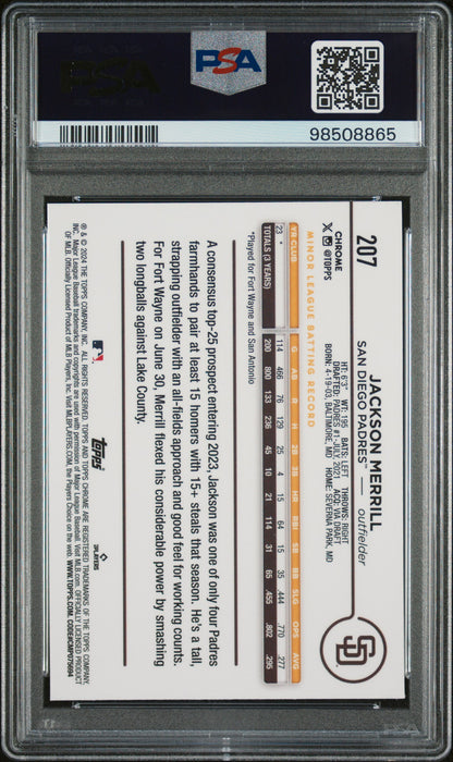 2024 Topps Chrome #207 Jackson Merrill PSA 10