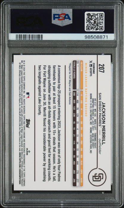 2024 Topps Chrome #207 Jackson Merrill PSA 10