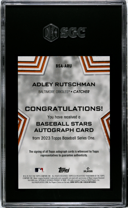 2023 Topps #BSA-ARU Adley Rutschman BB Stars Auto. SGC 10
