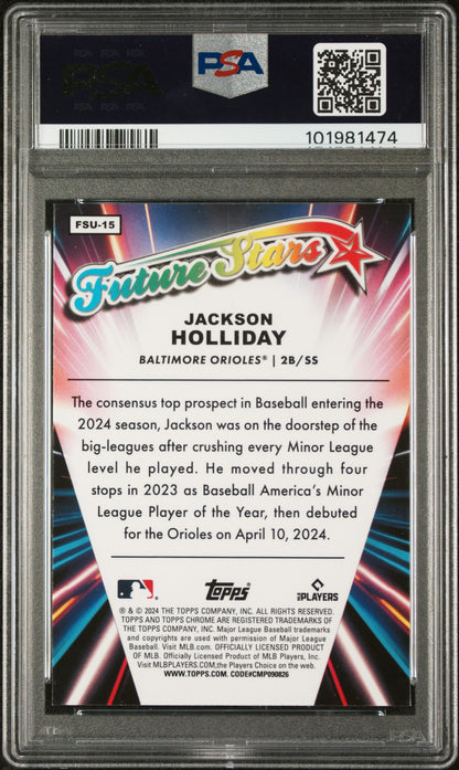2024 Topps Chrome Update Future Stars #FSU15 Jackson Holliday PSA 9