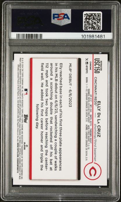2024 Topps Chrome Update #USC150 Elly De La Cruz Refractor PSA 9