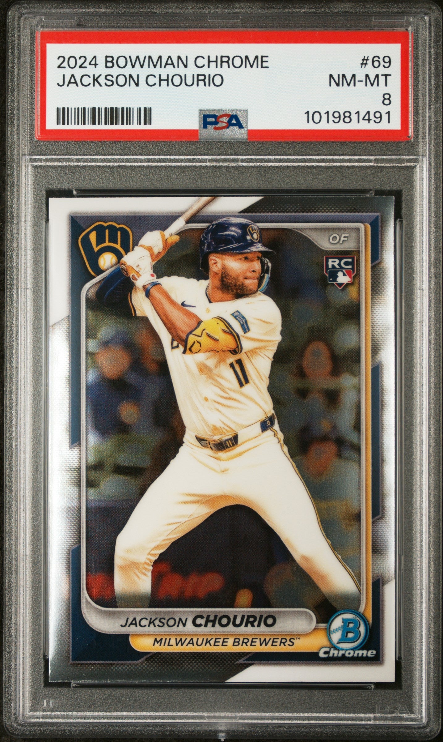 2024 Bowman Chrome #69 Jackson Chourio PSA 8