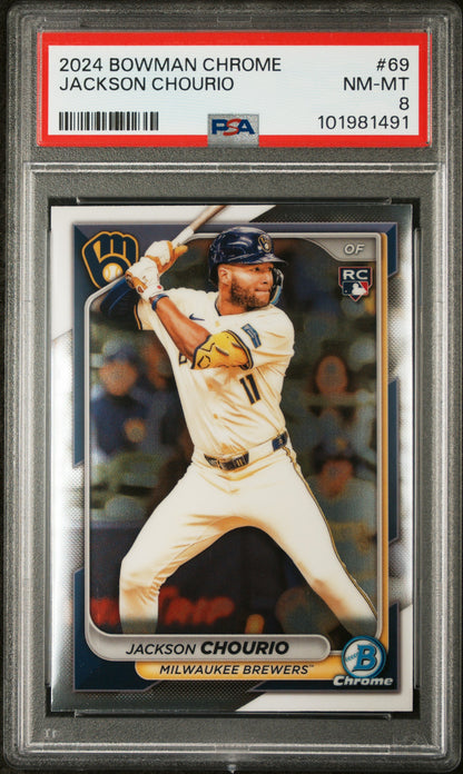 2024 Bowman Chrome #69 Jackson Chourio PSA 8