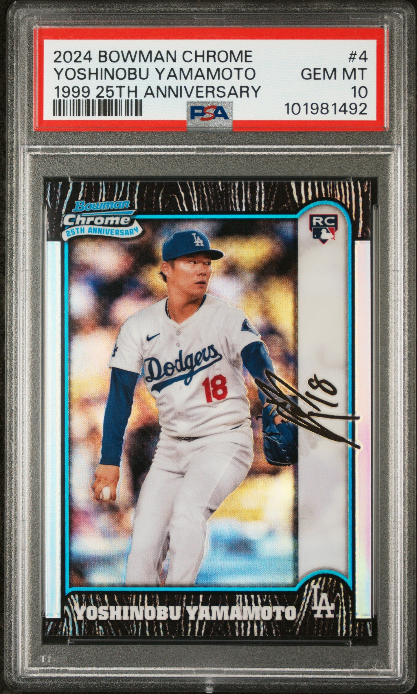 2024 Bowman Chrome 1999 25th Anniversary #4 Yoshinobu Yamamoto PSA 10