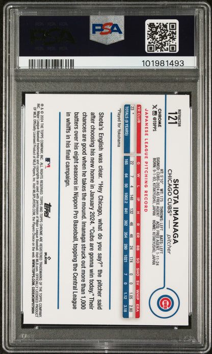 2024 Topps Chrome #121 Shota Imanaga Refractor PSA 9
