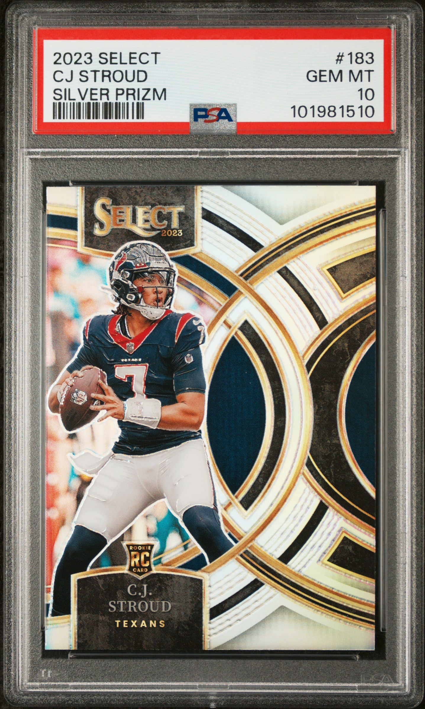 2023 Panini Select #183 Cj Stroud Silver Prizm PSA 10