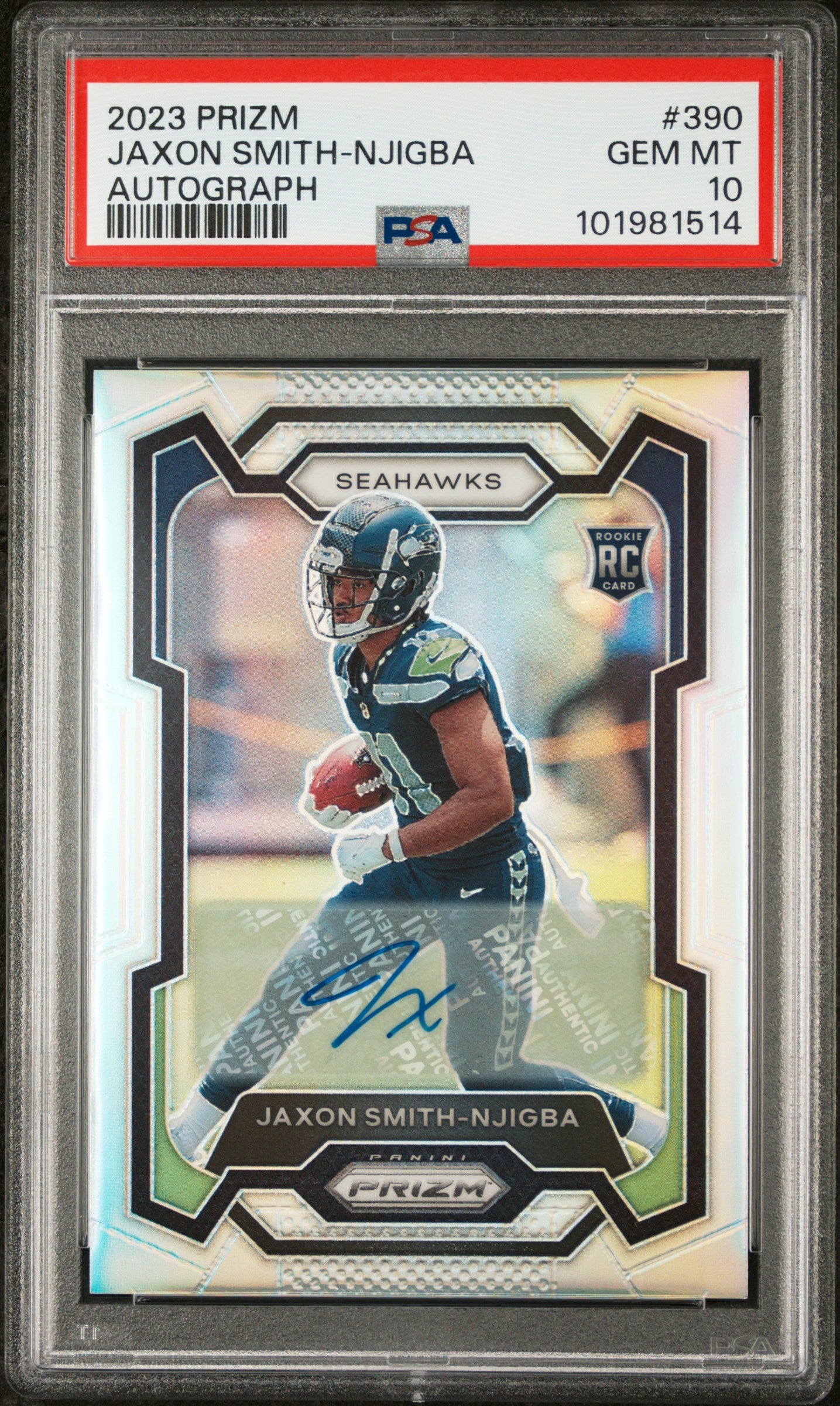 2023 Panini Prizm #390 Jaxon Smith-Njigba Autograph PSA 10