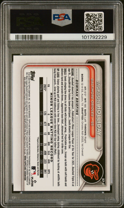 2024 Bowman Mega Box Chrome Prospects #47 Jackson Holliday PSA 9