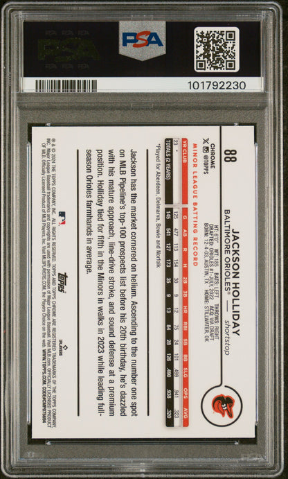 2024 Topps Chrome #88 Jackson Holliday PSA 10