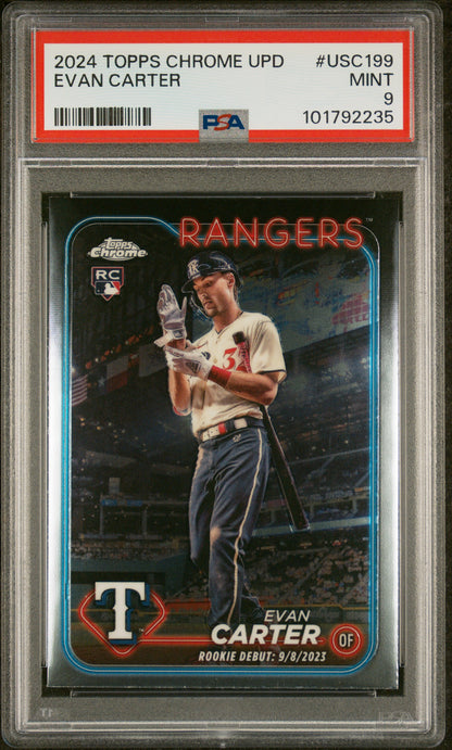 2024 Topps Chrome Update #USC199 Evan Carter PSA 9